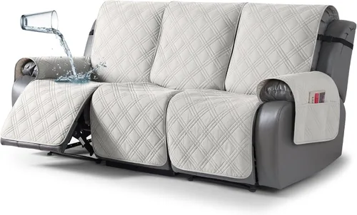 Miniatura 41 de TAOCOCO Fundas para Sillón de Dos Plazas Reclinable 100% Impermeables, Fundas Divididas para Loveseat Reclinable, Funda Antideslizante para Sofá