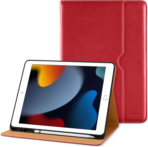 Miniatura 11 de DTTO para iPad de 9ª/8ª/7ª generación de 10.2 pulgadas 2021/2020/2019, funda tipo cartera de negocios de cuero premium con soporte para Apple Pencil