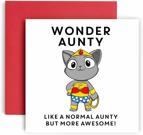 Miniatura 10 de Huxters Tarjeta de cumpleaños para tía WonderAuntie – Tarjeta de feliz cumpleaños para ella – regalos para mujeres – Tarjeta de cumpleaños – Tarjeta