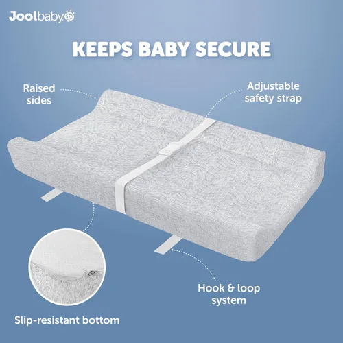 Miniatura 7 de Jool Baby Fundas para cambiador (paquete de 2) suaves y cómodas, se adaptan a la mayoría de los cambiadores de pañales estándar