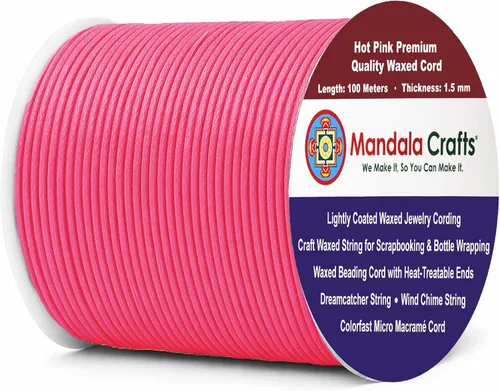 Miniatura 217 de Cuerda Mandala Crafts 0.03 pulgadas 109 yardas para hacer joyería, artesanía, macramé, cuerda de algodón encerado Negro