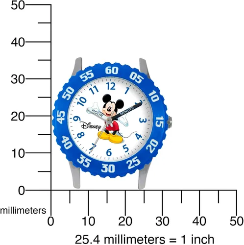 Miniatura 5 de Disney Mickey Mouse Kids' Bezel Stainless Steel Time Teacher Analog Nylon Strap Watch