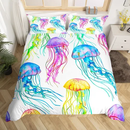 Miniatura 33 de Feelyou - Funda de edredón con estampado de auriculares, juego de ropa de cama con temática musical, patrón geométrico musical, funda de edredón