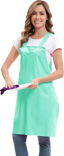 Miniatura 4 de Nanxson Delantal impermeable de TPU con bolsillo, delantales de trabajo ligeros para niñas, estilo H para lavar platos, aseo de mascotas, jardinería