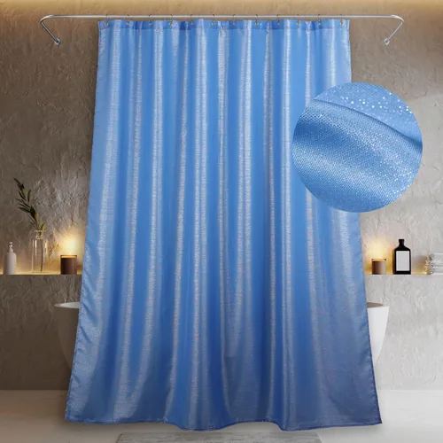 Miniatura 11 de Cortina de ducha con purpurina rosa rubor: cortinas de tela metálica brillante de lujo para decoración de baño de niñas coquetas – Fancy Glam lindos