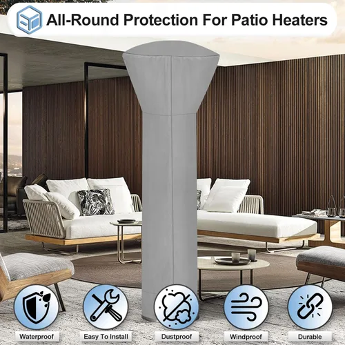 Miniatura 4 de OutdoorLines Fundas impermeables para calentadores de patio al aire libre con cremallera y bolsa de almacenamiento, a prueba de polvo, resistente a