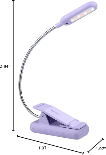 Miniatura 7 de VAVOFO - Luz de lectura recargable para libros en la cama para niños, 7 LED con luz de 9 niveles de blanco cálido y luz diurna, lámpara