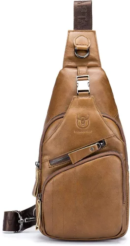 Miniatura 19 de Bolsos cruzados para hombre, bolso bandolera de cuero, mochilas casuales para el pecho, bolsa de hombro, mochilas de senderismo de viaje