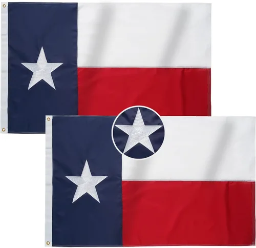 Miniatura 16 de Homissor Bandera de Texas de 12 X 18 pulgadas, banderas del estado TX bordadas cosidas para barcos, de nailon Oxford 210D