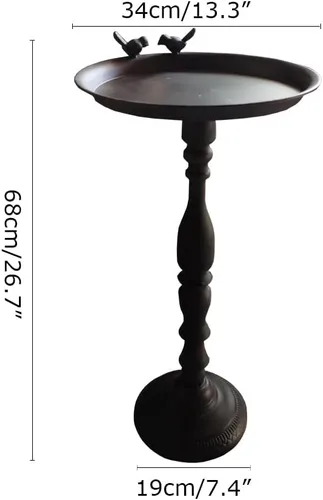 Miniatura 3 de Mesa redonda pequeña decorativa para pájaros, decoración de granja, mesa auxiliar Shabby Chic para sala de estar, muebles de oficina (negro, grande)