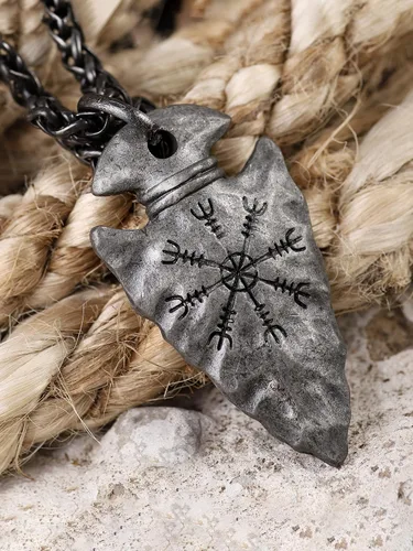 Miniatura 4 de HAQUIL Joyería vikinga collar con colgante de talismán vikingo de acero inoxidable de hierro forjado antiguo regalo de joyería vikinga para hombres