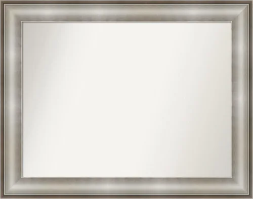 Miniatura 248 de Amanti Art Espejo de baño plateado para sobre fregadero, 28 x 47 pulgadas, espejo rectangular de plata imperial, marco de madera tradicional de gran