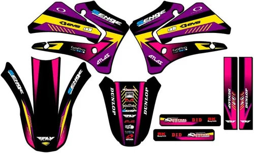 Miniatura 11 de TTR 125 SURGE 2000-2007 Kit de base gráfica Senge negro compatible con Yamaha