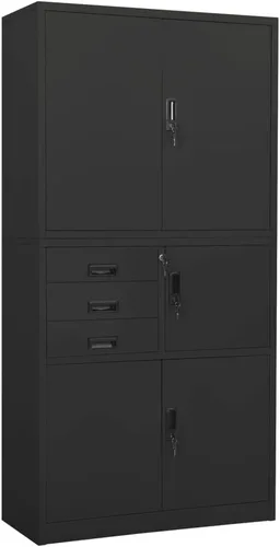 Miniatura 20 de Archivador de metal de 2 cajones, archivador de acero para oficina con cerradura para el hogar y la oficina, 35.4 x 18.1 x 28.5 pulgadas (blanco)