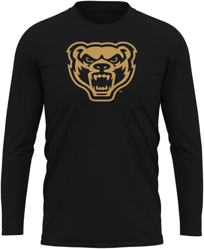 Miniatura 188 de Camisa deportiva de manga larga oficial de la NCAA Collegiate para hombre, colección negra con logotipo primario