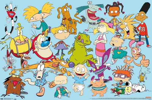 Miniatura 9 de Trends International Póster de pared de personajes de Nickelodeon, 14.725 x 22.375 pulgadas, versión enmarcada de madera de granero