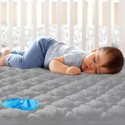 Miniatura 19 de Juego de sábanas protectoras de colchón ajustables impermeables Pack and Play, compatible con Graco Pack n Play & Dream On Me & Pamo Babe, para Nube