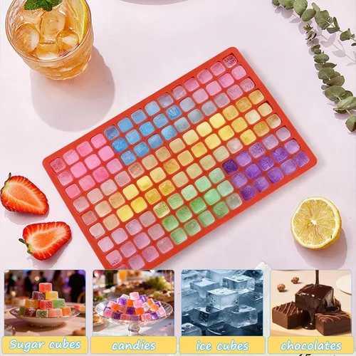 Miniatura 4 de 3 moldes cuadrados de silicona para caramelos, 126 cavidades, mini moldes cuadrados de silicona para caramelos, gomitas, chocolate, cubitos de hielo