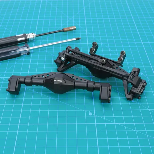 Miniatura 6 de RCAWD Para 1/18 Axial UTB18 Capra Trail Buggy Crawlers Upgrades, eje trasero y de dirección ensamblado y carcasa del eje delantero y trasero sin