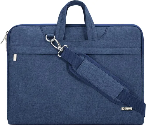 Miniatura 12 de Voova Funda para Portátil de 13, 14, 15, 16, 17 Pulgadas con Correa para el Hombro, Funda Impermeable para Portátil Maletín Delgado