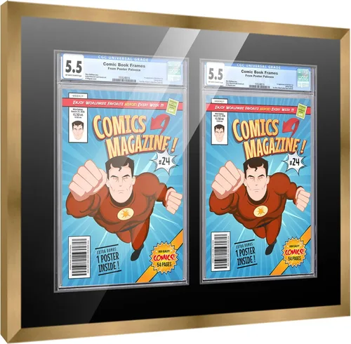 Miniatura 52 de Marco de cómic con paspartú para 8 CGC, CBCS o PGX Graded Comics - Marco de cómic blanco para cómics de 8.125 x 13 pulgadas Marco blanco