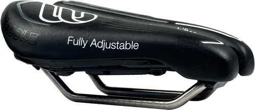 Miniatura 6 de BiSaddle SRT Sillín de bicicleta ajustable sin nariz súper corto negro con rieles de titanio, ajuste personalizado, cómodo, talla única