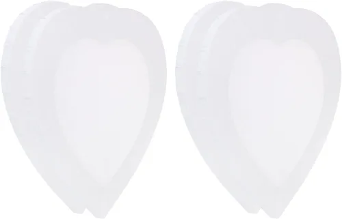 Miniatura 6 de PATIKIL Paquete de 4 paneles de madera con forma de corazón de 8 x 8 pulgadas, paneles de arte en blanco estirados para pintura acrílica, óleo