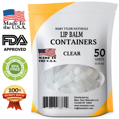 Miniatura 4 de 50 recipientes transparentes para bálsamo labial tubos redondos, sin BPA, fabricados en Estados Unidos, 100% libre de BPA, con tapas transparentes