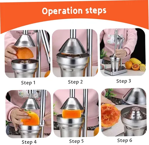 Miniatura 3 de Exprimidor manual de acero inoxidable, exprimidor manual de frutas sin esfuerzo para naranjas, cítricos, limón más exprimidor de mano, manual