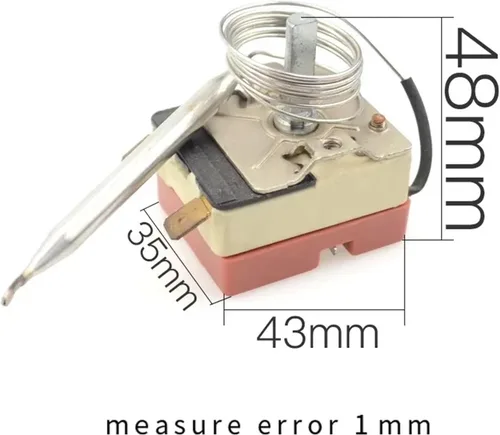 Miniatura 6 de 1pc 30-110 degree Celsius Adjustable NC Temperature Switch Capillary Thermostat 16A with 2 terminals temperature rotary switch