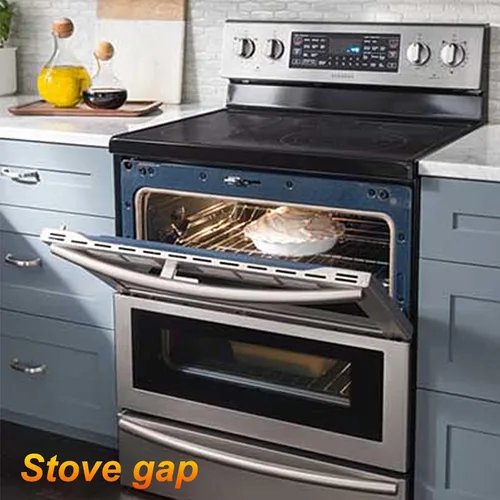 Miniatura 5 de uxcell Cubiertas para huecos para estufas, relleno de huecos para estufas de cocina, cubierta de aluminio para horno de 25.59 pulgadas de largo