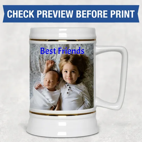 Miniatura 4 de Taza de cerveza personalizada, jarra de cerveza personalizada con texto en imagen, tazas personalizadas con nombre y logotipo, taza de cerámica