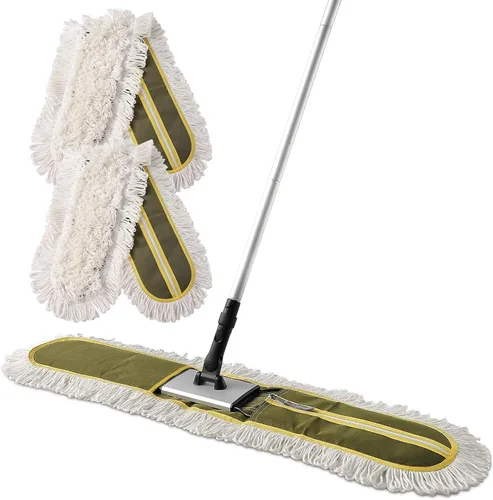Miniatura 7 de CLEANHOME Trapeadores de Polvo Comerciales de 36" para Limpieza de Pisos, Trapeador de Piso de Servicio Pesado con Mango Largo, Suministros de Verde