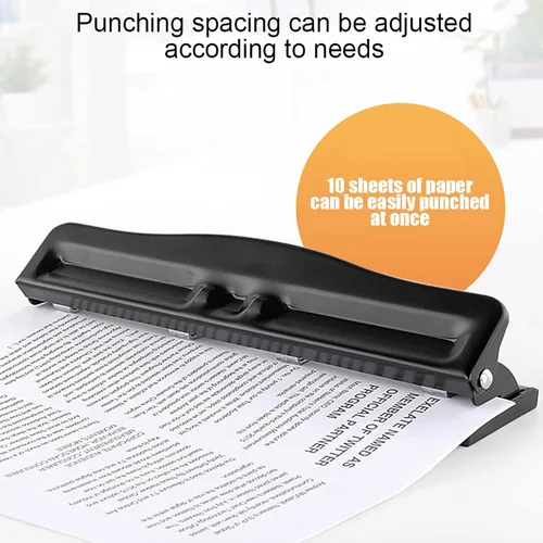 Miniatura 3 de Oumefar Perforadora de agujero ajustable de 4 agujeros, perforadora de metal perforadora manual de oficina para el hogar, oficina, manualidades