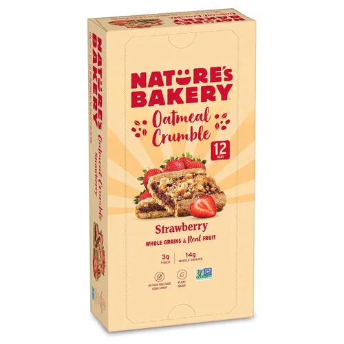 Miniatura 19 de Nature's Bakery Barras de desmoronamiento de avena, manzana, fruta real, veganas, sin OMG, barra de desayuno, 1 caja con 6 paquetes, 6