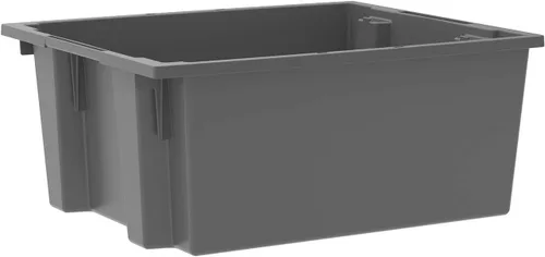 Akro-Mils 35225 - Contenedores de almacenamiento de plástico nido y apilable, bolsas de resistencia industrial resistentes para cajas de Gris