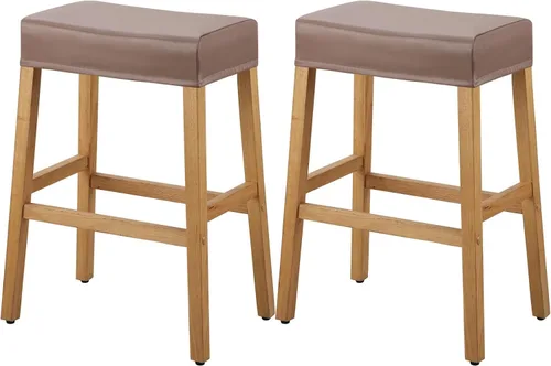 Miniatura 53 de YISUN Fundas de taburete rectangulares, paquete de 2 fundas elásticas impermeables para asiento de silla de montar, taburetes de bar, sillas de bar
