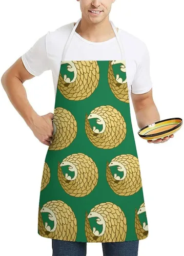 Miniatura 4 de Funny Pangolin Kitchen Apron with Adjustable Neck Strap Waterproof for Cooking Baking Drawing