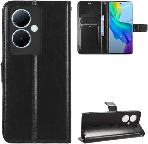 Miniatura 18 de Funda para Boost Mobile Celero 5G + Funda de piel con tapa para Boost Mobile Celero 5G Plus, color negro