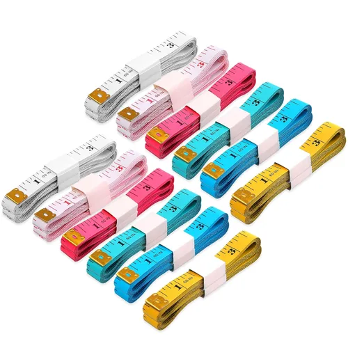 Miniatura 5 de 12 paquetes de cinta métrica suave para medir el cuerpo, tela pequeña, tela de costura, cintura rosa, mini cinta métrica para mediciones corporales