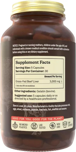 Miniatura 2 de MK Supplements Suplemento de hígado de res alimentado con pasto, apoya la producción de energía, desintoxicación, digestión, inmunidad y bienestar