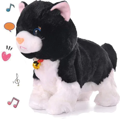 Miniatura 10 de Smalody Juguetes de Peluche Interactivos, Gato Electrónico de Control de Sonido Novedoso, Mascotas Electrónicas Robot Gato, Regalo para Niños