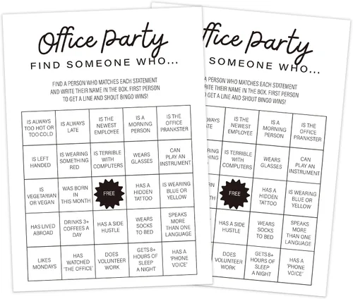 Juego de fiesta de oficina - Juego de oficina para encontrar a alguien que (30 cartas), juegos para romper el hielo en equipo, actividades de fiesta