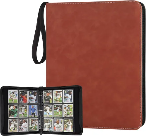 Miniatura 17 de GERMUN Carpeta de tarjetas de poliuretano, 16 bolsillos, carpetas de soporte premium para más de 1000 tarjetas, álbum de bolsillo de doble cara