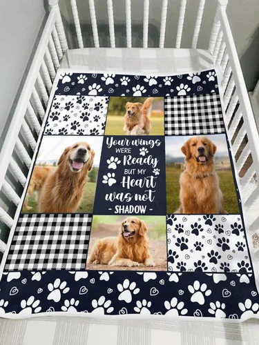 Miniatura 5 de Manta conmemorativa personalizada para perros, mantas personalizadas con fotos de mascotas, regalos conmemorativos para perros por la pérdida