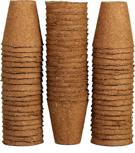 Daniel's Plants Macetas desnudas de 3 pulgadas | Macetas de inicio de semillas plantables naturales | Biodegradables con certificación OMRI para
