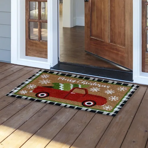 Miniatura 2 de Tapete de puerta de árbol de Navidad de fibra de coco de Briarwood Lane D02189