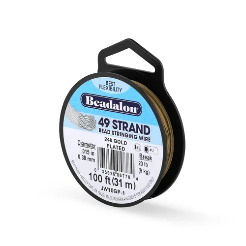 Miniatura 27 de Beadalon Alambre de cuerda de cuentas de acero inoxidable de 49 hebras, 0.036 pulgadas / 0.036 in, negro, 100 pies / 101.7 ft