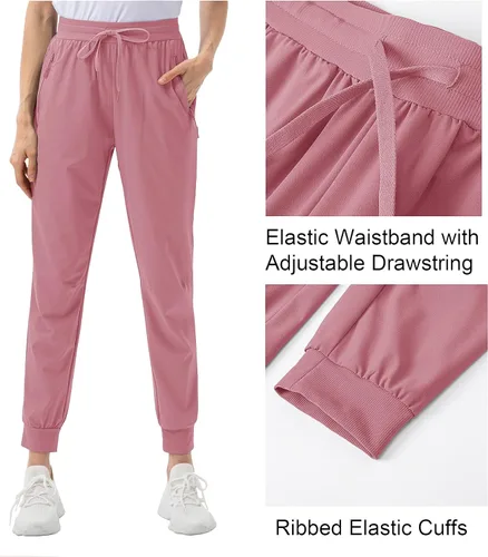 Miniatura 5 de MAGCOMSEN Pantalones de senderismo para mujer, de secado rápido, ligeros, con cintura elástica, con bolsillos con cremallera