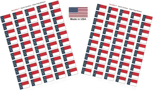 Miniatura 277 de 100 calcomanías de la bandera de Alaska; 1.5" x 1" hechas en Estados Unidos, calcomanías autoadhesivas de la bandera del estado para álbumes